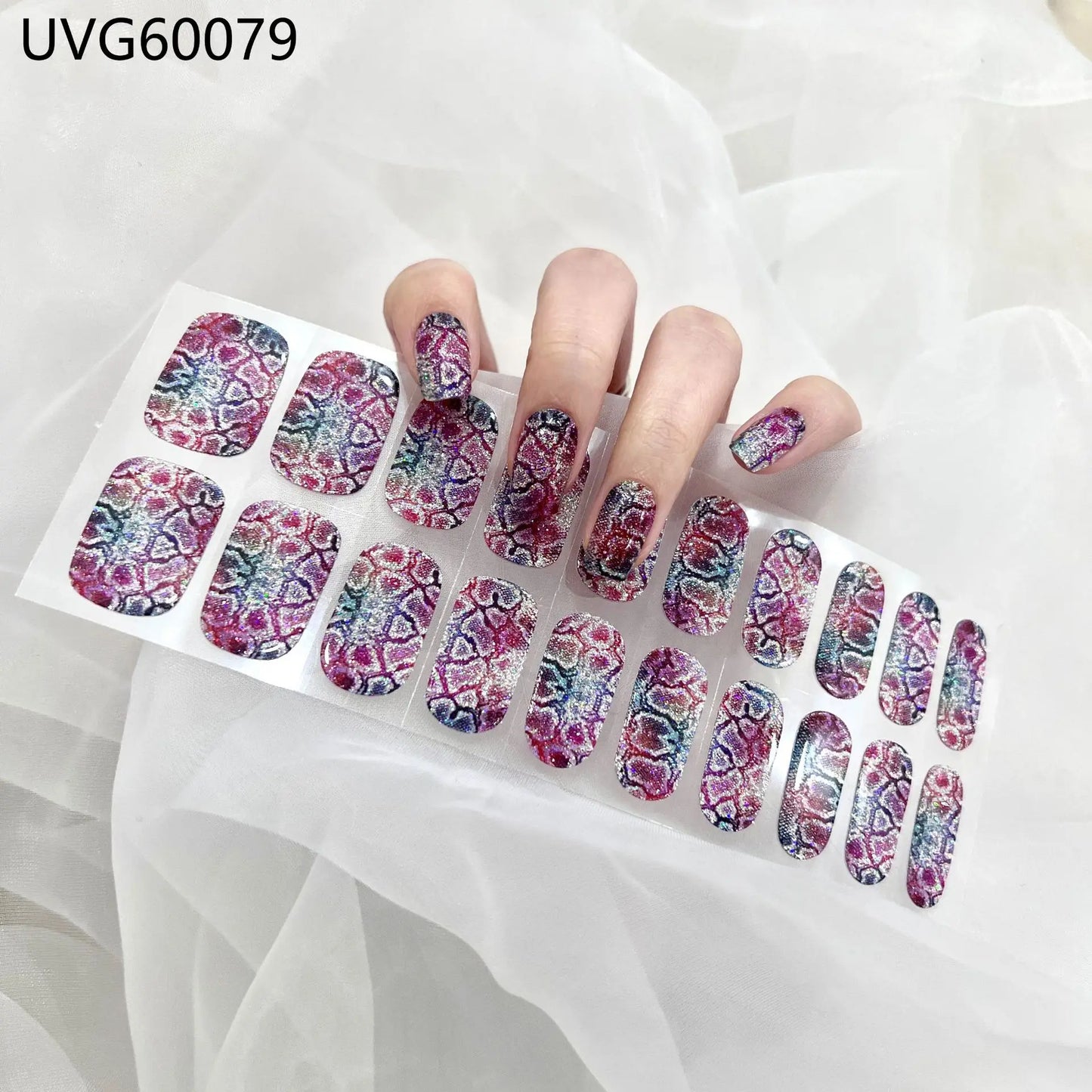 Lianfudai 2024 Halloween Semi-cured UV Gel Nail Stickers Pumpkin Skull Full Cover Gel For UV Lamp Gel Nail Strips Press On Nail Decal