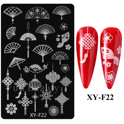 sengpan Spring Flowers Nail Stamping Plates Cherry Blossom Summer Daisy Floral Butterfly DIY Nail Design Image Stamp Templates Stencil