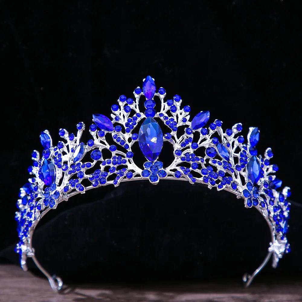 sengpan Baroque Vintage Princess Queen Bridal Crown Headwear Crystal Tiara For Women Wedding Crown Hair Dress Accessories Jewelry