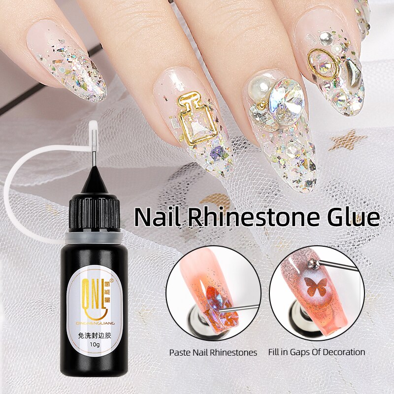 sengpan Sticky Gel 10ml Nail Rhinestone Adhesive Gel Glue For Stick The Drill Tranparent Nail Glue Soak Off UV LED Nail Art Gel