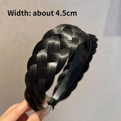 sengpan Wig Braided Headbands for Women Fishbone Wide Twist Hairbands Handmade Head Hoop Hair Bands Styling Headwear Accessories Gift