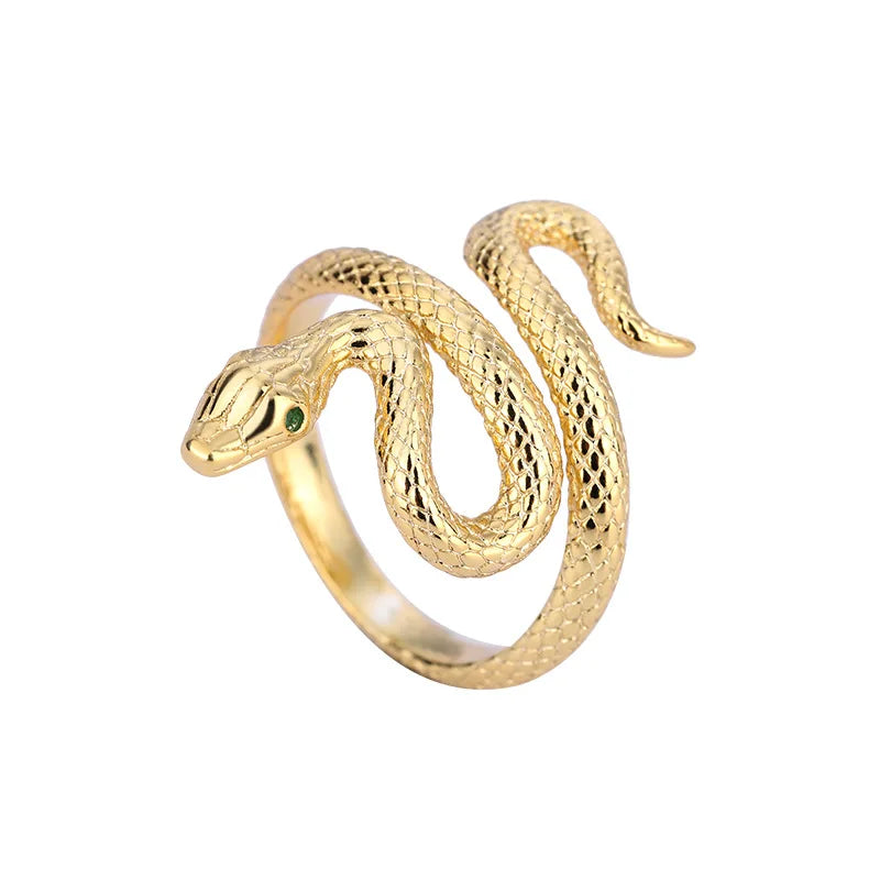 sengpan Original 925 Sterling Silver Gold Snake Rings For Women Counple Wedding Engagement Silver Women's Vintage Ring Fine Jewelry