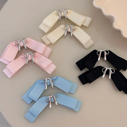 Dospita A pair hair accessories for girls women korean bow pins and clips kpop barrette ribbon new in popular sweets kawaii Cute fashion