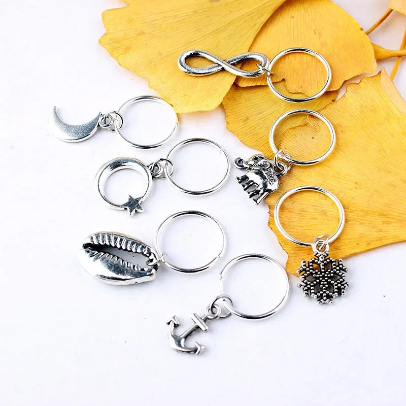 sengpan 5-50pcs/bag Silver Metal Hair Rings Braid Dreadlocks Bead Hair Cuffs Dread Tube Charm Dreadlock Hair Accessories Extension