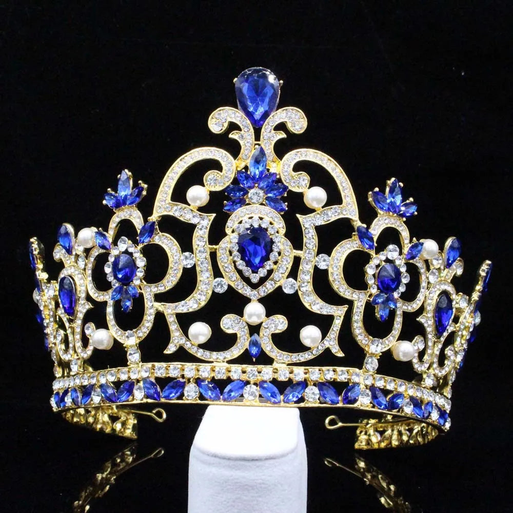 sengpan Big Crown for King and Queen Princess Pageant Tiaras and Crowns Rhinestone Headbands for Women Bride Wedding Hair Accessories