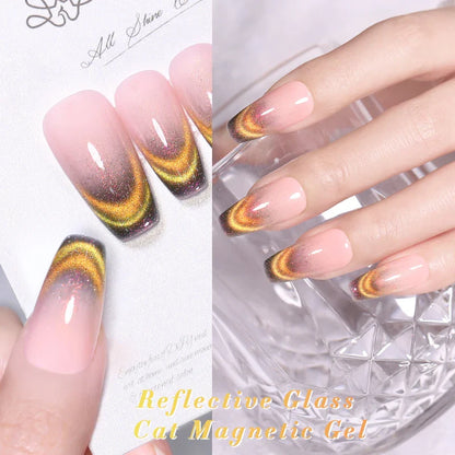 sengpan Super Holos Cat Magnetic Nail Gel Polish for Nails 10ml Soak Off Holographics Laser Gel Polish Auroras Glimmer Nails