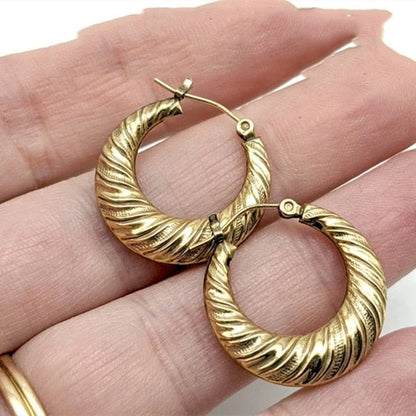 sengpan Shine Gold Color Women Earrings Fashion Smooth Hoop Earrings for Women Engagement Wedding Jewelry Gift