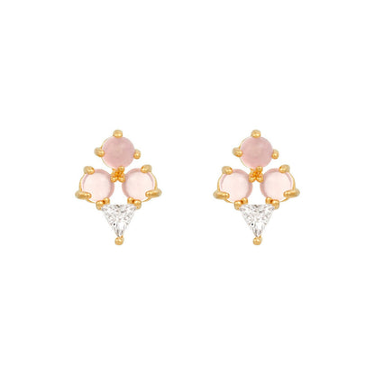 sengpan 1 Pair Ins Wind Cone Crown Zircon Earrings Cute Bear Cartoon Personality Ear Jewelry Colorful Simple Style Earrings for Women