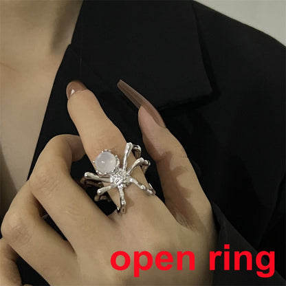 sengpan Creative Gothic Black Spider Animal Rings Funny Halloween Party Octopus Wizard Hat Ghost Pumpkins Finger Rings Halloween Jewelry