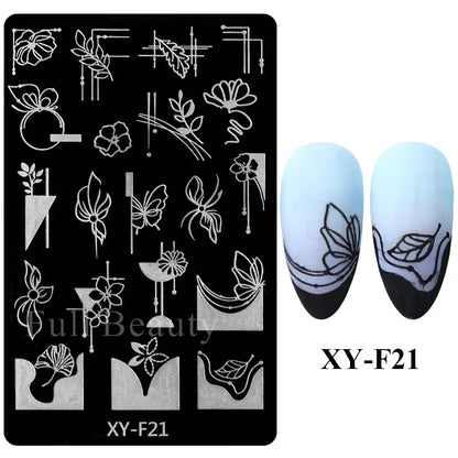 sengpan Spring Flowers Nail Stamping Plates Cherry Blossom Summer Daisy Floral Butterfly DIY Nail Design Image Stamp Templates Stencil