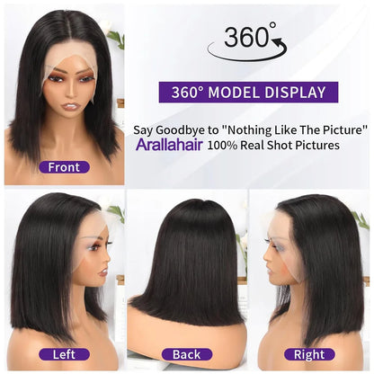 sengpan Straight Lace Front Wigs Human Hair Bob Wig Lace Front Human Hair Wigs For Women Brazilian 13x4 Lace Frontal Wig 180 Density