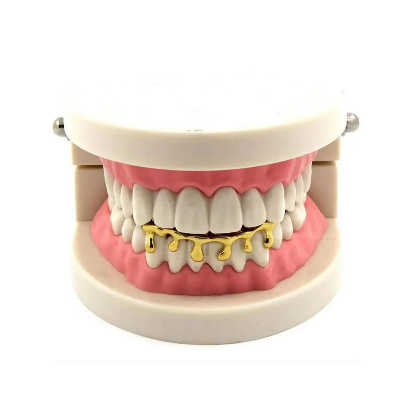 sengpan Teeth Grillz Set For Unisex Top Bottom Mouth Gold Silver Color Teeth Grills Tooth Caps Removable Dental Fashion Jewelry