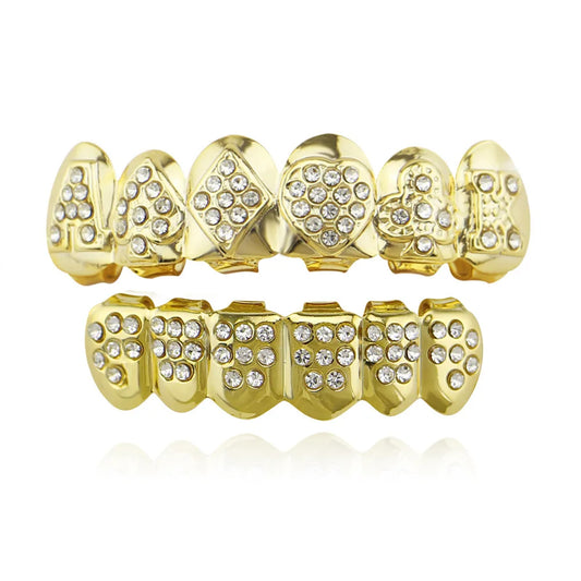 sengpan Europe  America  Popular Hip-Hop Decorative Zircon Teeth Gold Silver Gun Black Punk Teeth Popular Jewelry