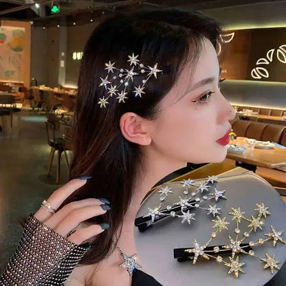 sengpan Women Hair Clip Buling Star Rhinestone Girls Hair Accessories Hairpins Fashion Jewelry Headwear Butterfly Hair Clips Female