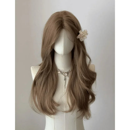 sengpan Wigs for Women Brown Long Curly Hair Big Wave Wig Natural Curls Headband Lolita Wig Heat Resistant Cosplay Synthetic 가발