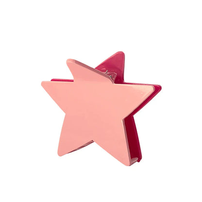 sengpan Pentagram Y2k Fashion Large Shiny Five-Pointed Star Hair Clip Claw Acrylic Acetic Acid Shark Clip Hair Accessories 7cm