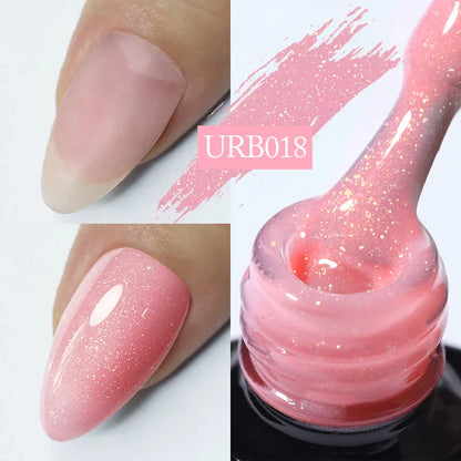 sengpan SUGAR Aurora Rubber Gel Nail Iridescent Pearl Effect Metallic Mirror Nails Manicure Soak Off UV LED No Wipe Top Coat Base Gel