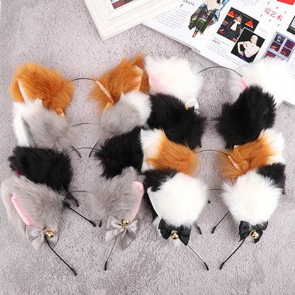 sengpan Animal Cute Cat Ears Halloween Headband Women Kawaii Anime Hair Hoop Halloween Cosplay Party Costume Hair Accessories