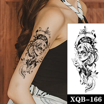 sengpan Waterproof Temporary Tattoo Sticker Black Realistic Tiger Line Totem Design Fake Tattoos Flash Tatoos Arm Body Art for Women Men