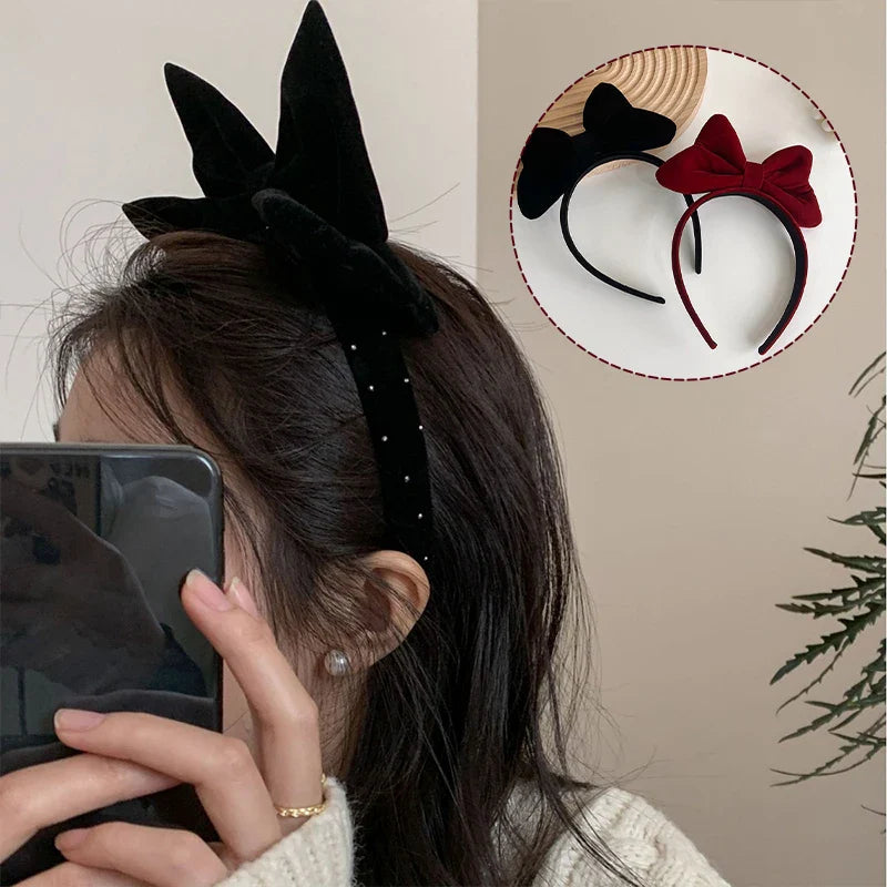 sengpan Christmas Bowknot Headband Cute Elk Snowman Bow Hair Hoop Xmas Hairband Hair Accessories 2025 Christmas Decor Supplies