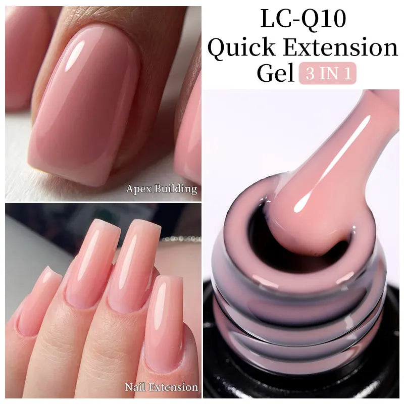 sengpan 7ML Gold Foil Quick Extension Gel Nail Polish Nude Purple Nail Flakes Vernis Semi Permanent UV Gel Nail Art Hard Gel