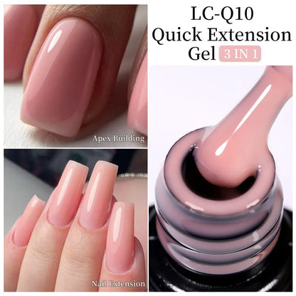 sengpan 7ML Gold Foil Quick Extension Gel Nail Polish Nude Purple Nail Flakes Vernis Semi Permanent UV Gel Nail Art Hard Gel