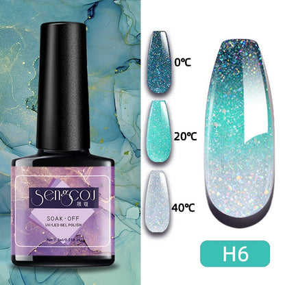 sengpan 7.3ml Thermal Gel Polish More Colors Temperature Color Changing Glitter UV Gel Varnish Soak Off UV LED Gel Lacquers Nail Polish