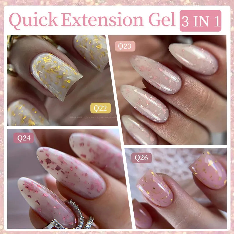 sengpan 7ML Gold Foil Quick Extension Gel Nail Polish Nude Purple Nail Flakes Vernis Semi Permanent UV Gel Nail Art Hard Gel