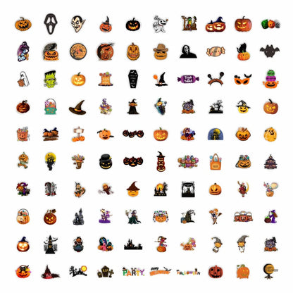 sengpan 10/30/50/100pcs Halloween Pumpkin Stickers Laptop Bicycle Guitar Skateboard Sticker Kid DIY Graffiti Waterproof stickers