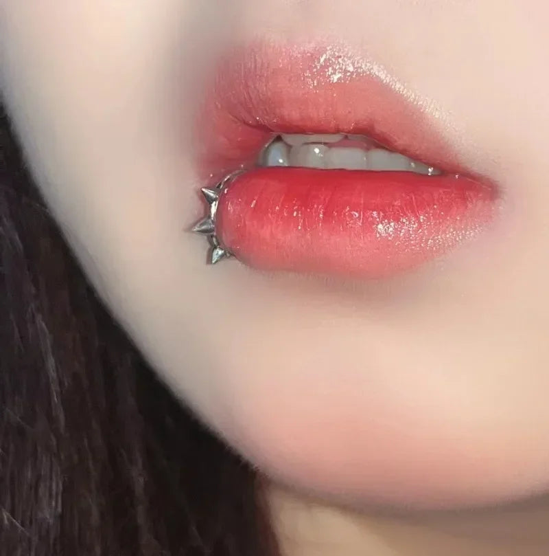 sengpan Stainless Steel Lip Ring Hinged Star Bites Piercing Nose Rings Earrings Spicy Girl Heart Vertical Labret Piercing Body Jewelry