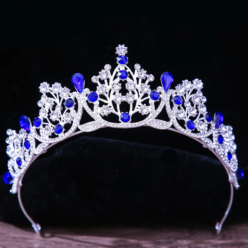 sengpan Baroque Vintage Princess Queen Bridal Crown Headwear Crystal Tiara For Women Wedding Crown Hair Dress Accessories Jewelry