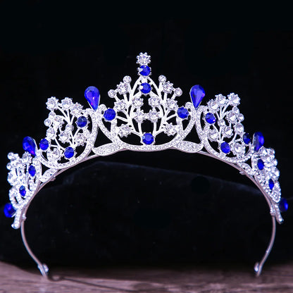 sengpan Baroque Princess Queen Bridal Crown Purple Crystal Tiara For Women Wedding Vintage Crown Hair Dress Accessories Jewelry