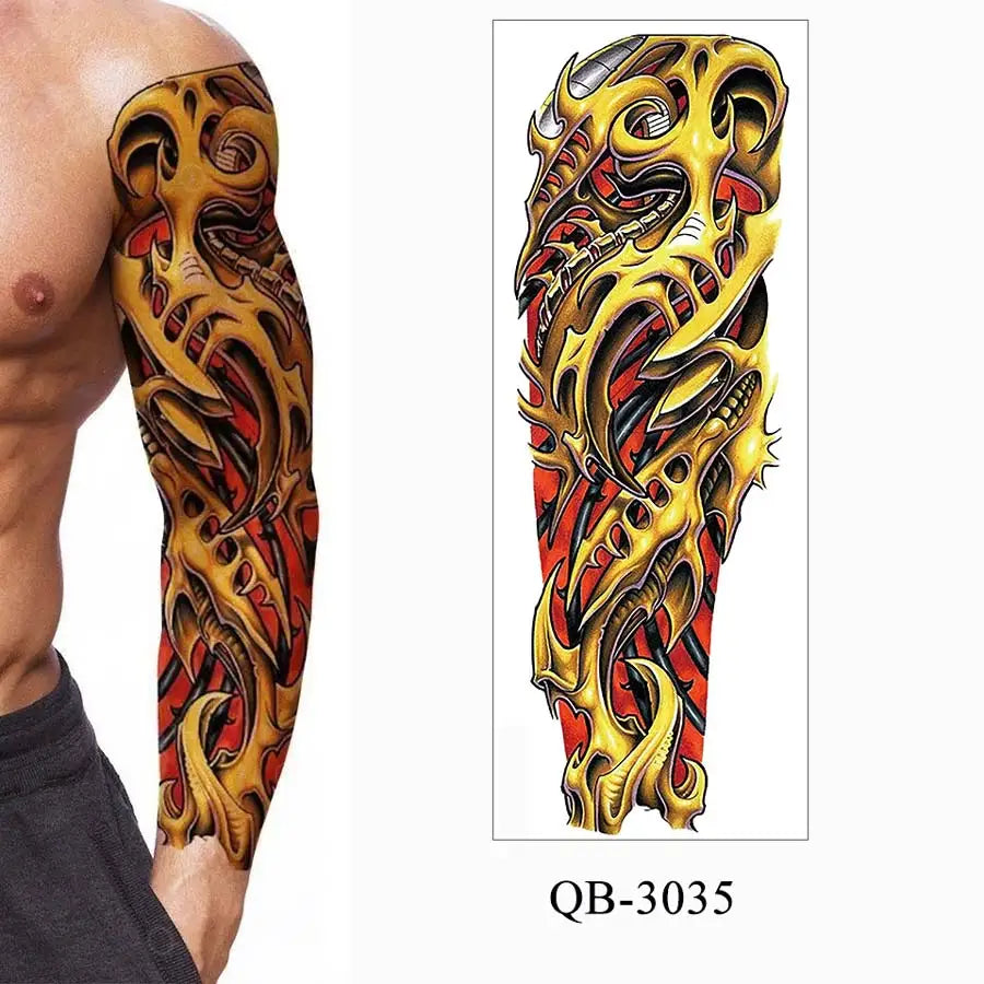 sengpan Large Arm Tattoo Sticker Full Sleeve Temporary Tattoos for Men Fish Wolf Tiger Tattoo Fake Tatoo for Women Waterproof Body Art