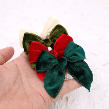 sengpan Small Velvet Fable Bow Hair Clips for Toddler Baby Girl Kids Christmas Velvet Hair Bow Alligator Clips Accessories