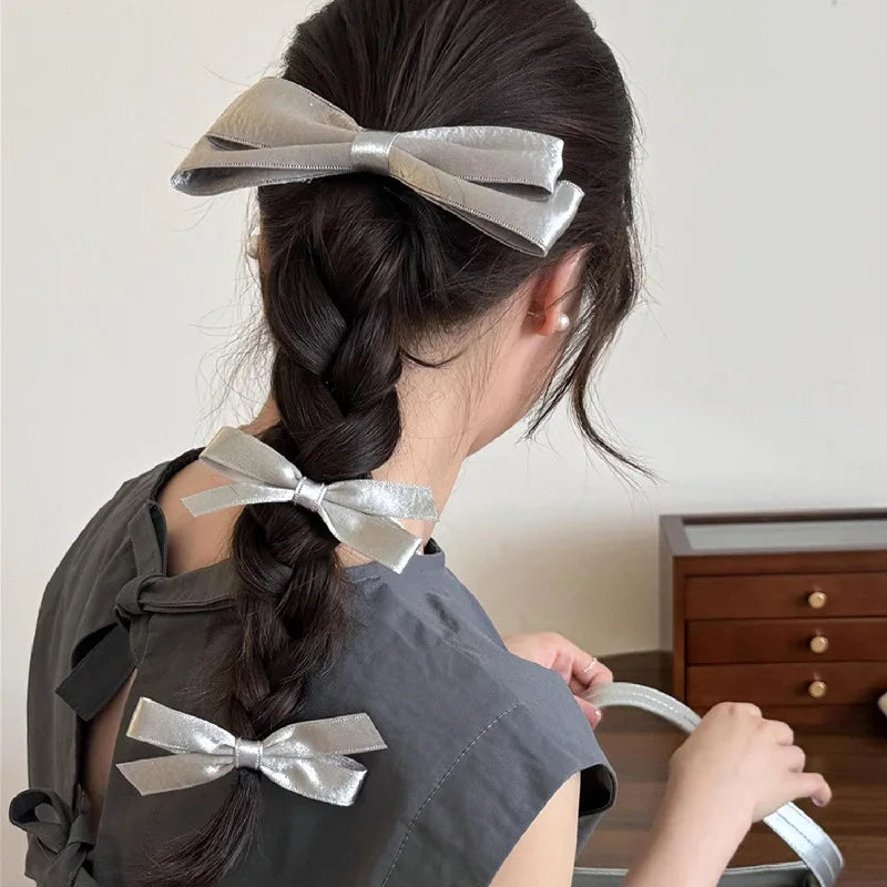 sengpan Ribbon Bow Hair Clip Sweet Bowknot Cute Korean Girls Female Hairpin Fashion Barrettes Lovely Headwear Hair Grip Bobby Pin