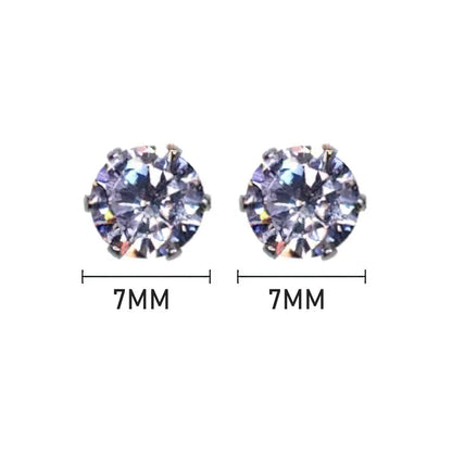 sengpan Magnetic Earrings Men Women Magnet Ear Clips Ear Stud White Crystal Stone Studs Earring Clip No Ear Hole No Piercing Jewelry