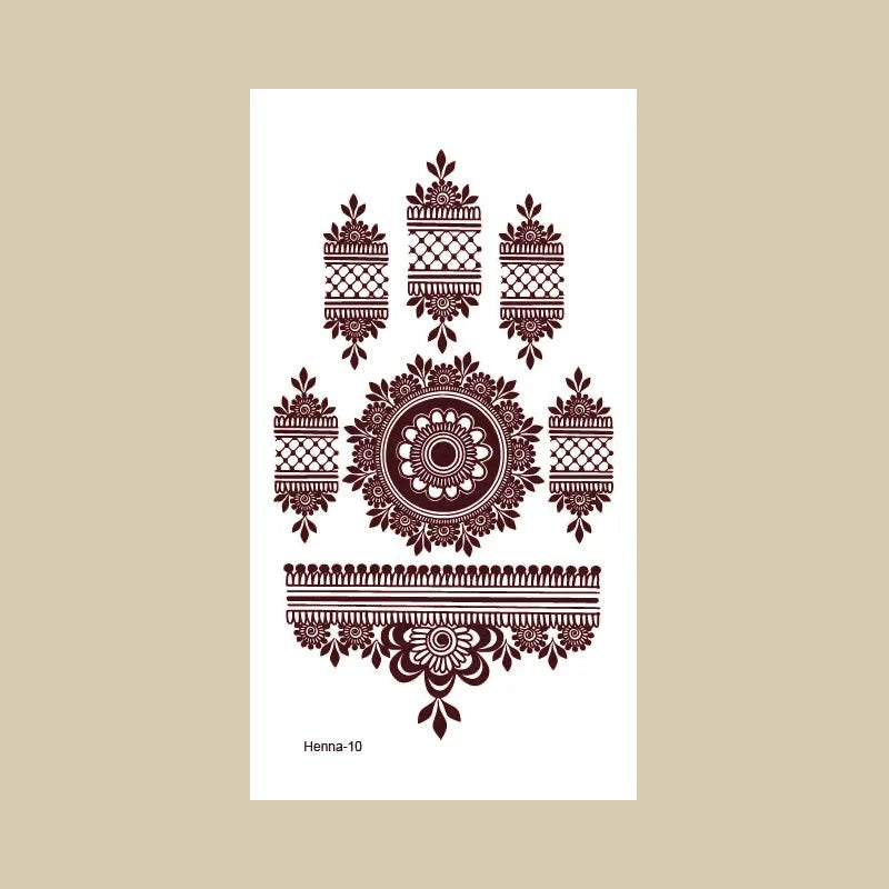 sengpan Brown Henna Tattoo Stickers for Women Flower Mandala Mehndi Temporary Tattoos for Hand Waterproof Fake Hena Tatoo