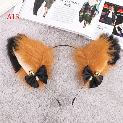 sengpan Animal Cute Cat Ears Halloween Headband Women Kawaii Anime Hair Hoop Halloween Cosplay Party Costume Hair Accessories