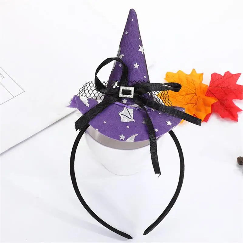 sengpan Witch Hat Hairbands Halloween Headwear Decoration For Children Girl Women Pumpkin Ghost Hair Accessories Cosplay Party Gifts