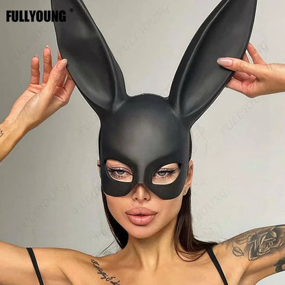 sengpan Masquerade Mask Easter Sexy Rabbit Mask Party Rabbit Costume Funny Halloween Rabbit Ears Decoration Plastic Half Bunny Mask