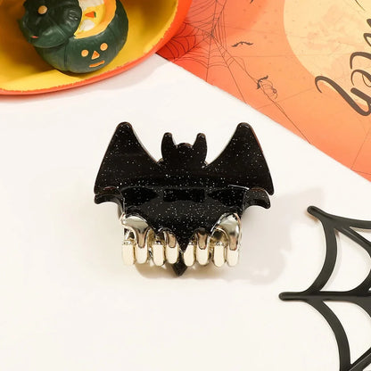 sengpan 8cm Halloween Bat Lady Hair Clip Festive Personality Funny Back of Head Hair Clip Shark Clip Cute Fashion Hair Accessory