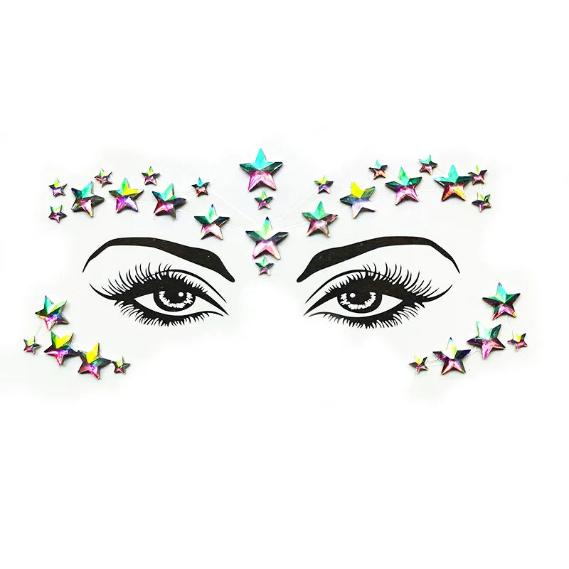 sengpan Rhinestones for Face Glitter for Face Stickers on Face Temporary Tattoos for Women Temporary Tattoos Fake Tattoo Tattoo Sticker