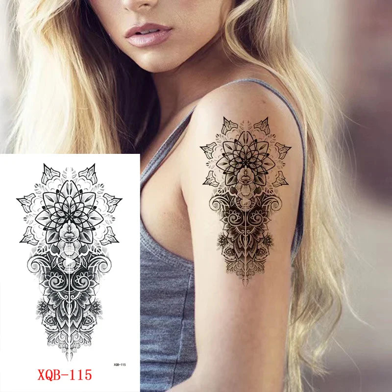 sengpan Black Forest Animal Temporary Tattoos for Men Wolf Tattoo Stickers Tiger Skull Skeleton Fake Tattoo for Women Arm Sleave