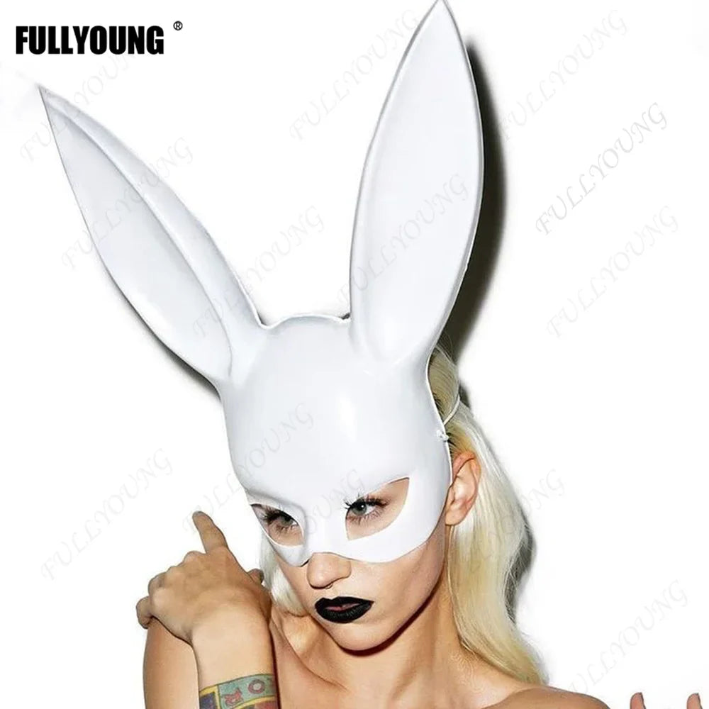 sengpan Masquerade Mask Easter Sexy Rabbit Mask Party Rabbit Costume Funny Halloween Rabbit Ears Decoration Plastic Half Bunny Mask