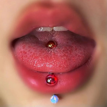 sengpan Tongue Nail Fashion Acrylic Tongue Ring Piercing Ear Nipple Rings Wear Lip Retro Stud Earring Puncture Jewelry