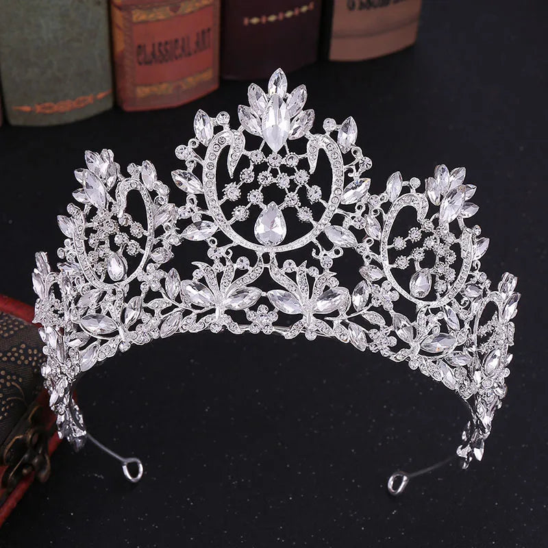 sengpan uxury Sparkling Crystal Bridal Hair Accessories Tiaras Big Diadem Crowns Girls Wedding Party Fashion Design Woman Ornaments