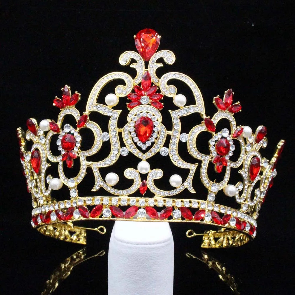 sengpan Big Crown for King and Queen Princess Pageant Tiaras and Crowns Rhinestone Headbands for Women Bride Wedding Hair Accessories