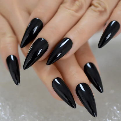 sengpan Stiletto Mirror Red Light Gossy Red Color Fingernails Sharp Fake Nails Art Medium Size Press On Nails Wholesale With Tabs