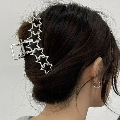 sengpan Y2K Hollow Star Hair Claws Sweet Pentagram Heart Cool Girls Charm Trend Hair Clip for Women Aesthetics Hair Accessories