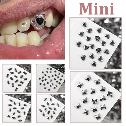 sengpan 3pcs/box Tooth Gem Strass Dentaire Black Crystal Diamond Ornament Teeth Jewelry Denture Acrylic Teeth Tooth Gem Stones